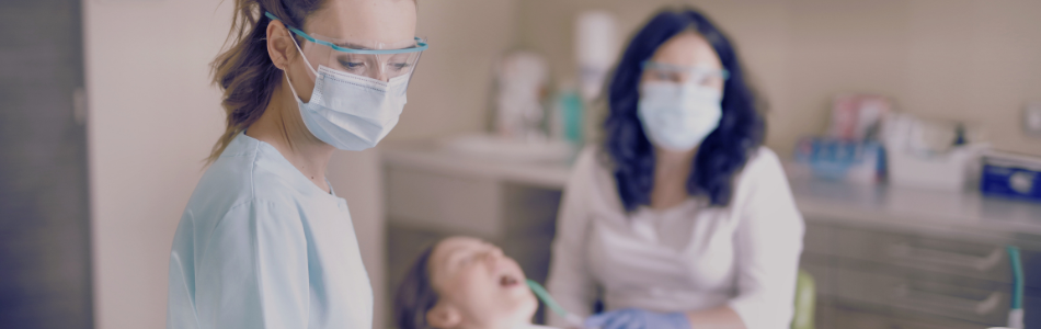 Dentist working on a patient