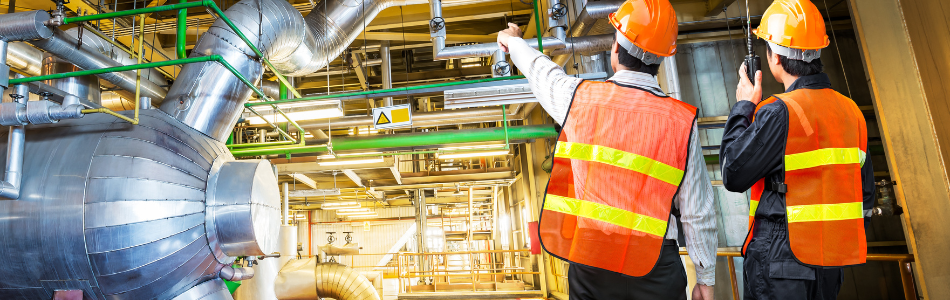 two engineers working on site