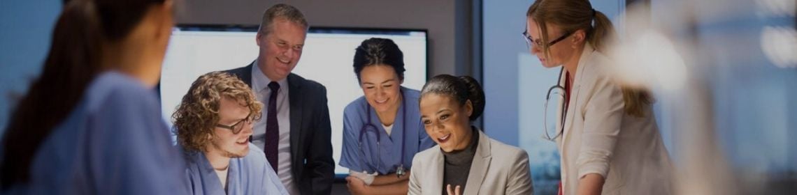 Medical professionals having a discussion