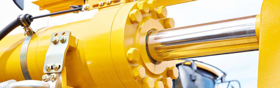 close up of yellow hydraulic